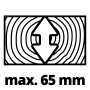 Schnitttiefe max. 65mm der Einhell Zug-Kapp-Gehrungssäge TE-SM 8 L Dual