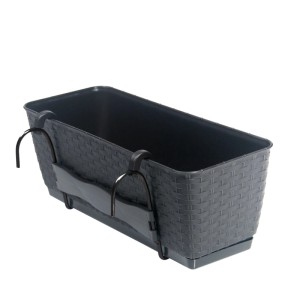 BigDean Blumenkasten Blumentopf Blumenkasten Pflanzkübel Pflanzgefäß Pflanztopf Balkonkasten ca. 49 x 16 x 17 cm L x B x H 12 Liter