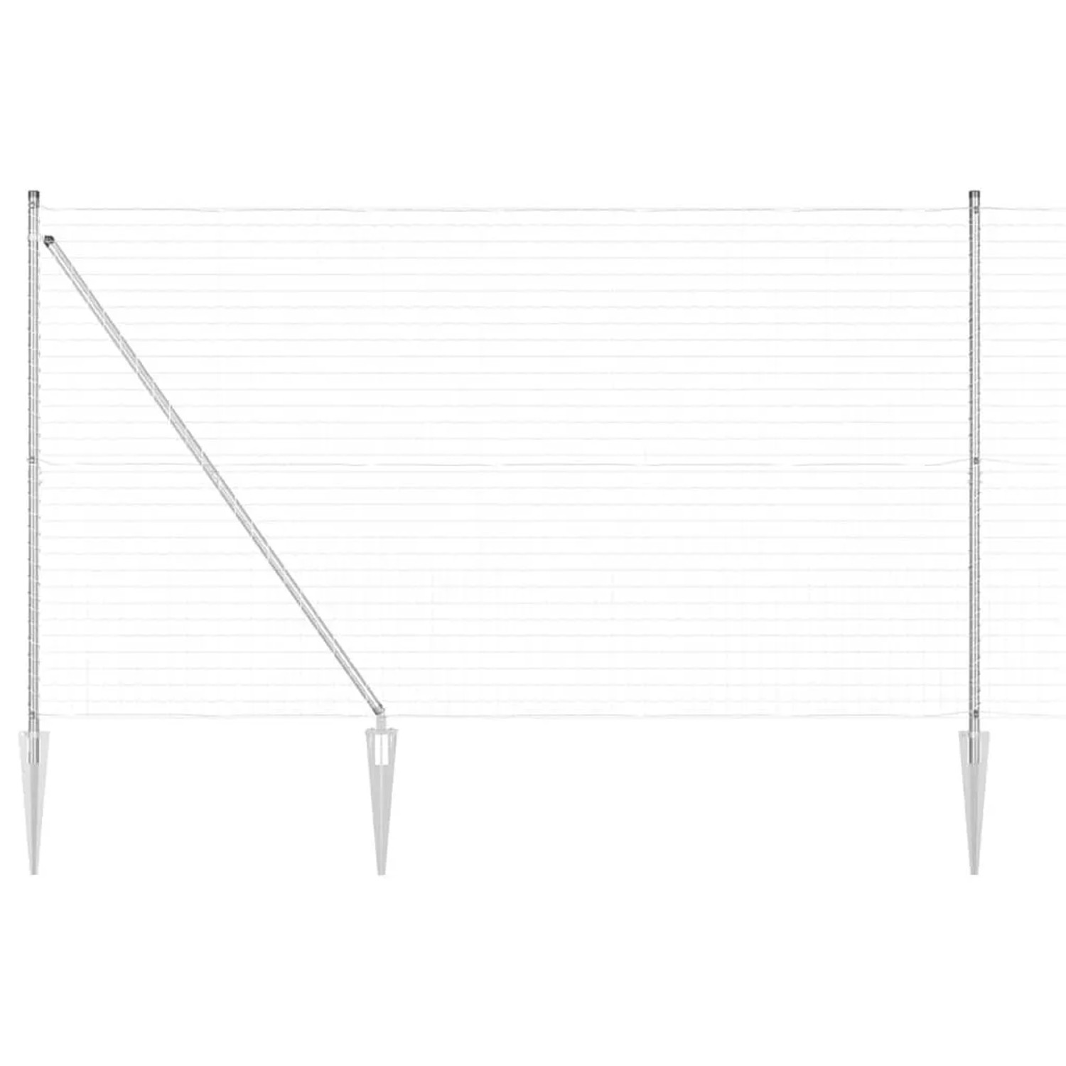 vidaXL Zaun mit Pfosten Silber 1,6 x 10 m Stahl 3350723 günstig online kaufen