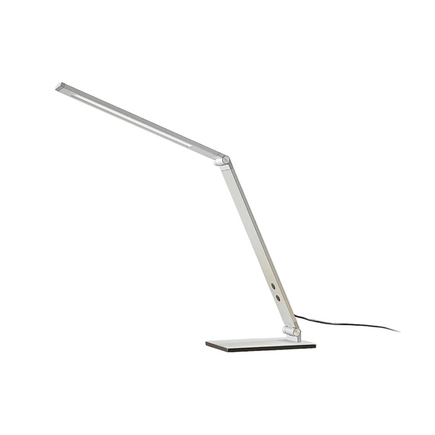 Lucande LED Tischlampe Nicano 9621659 Dimmbar Modern in Alu aus Aluminium 1-flammig Arbeitszimmerleuchte