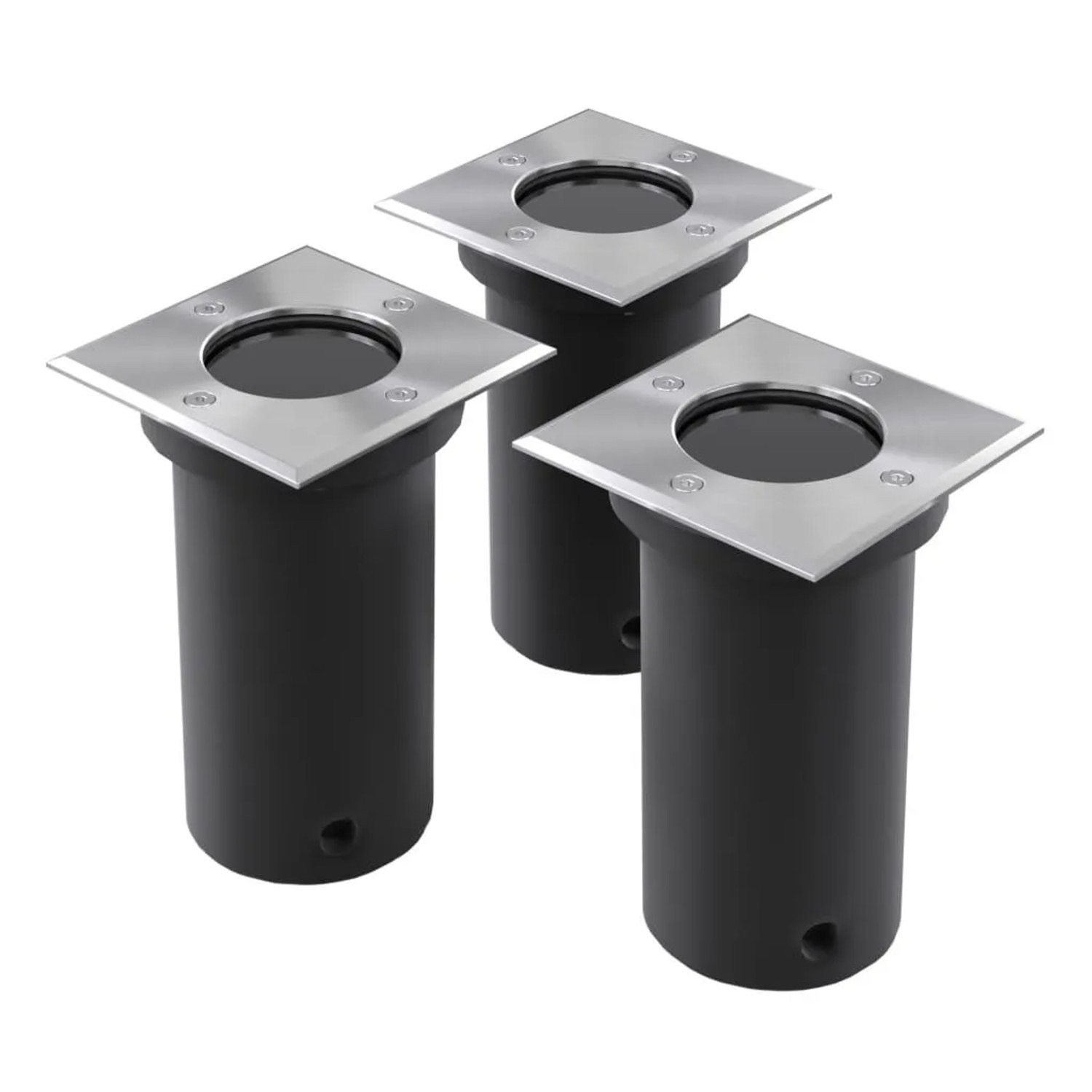 vidaXL Outdoor Bodenleuchten 3 Stk Quadratisch 40394