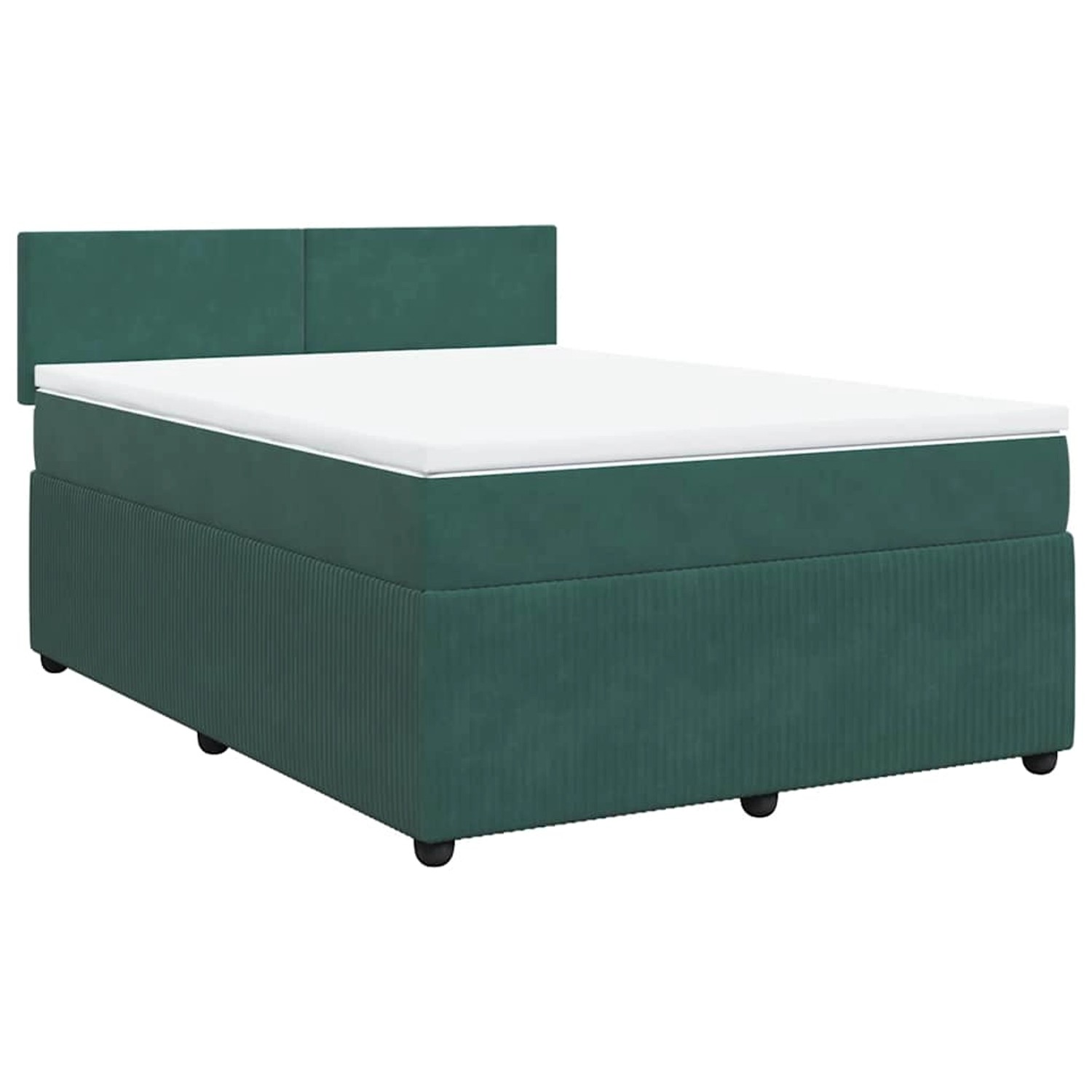 vidaXL Boxspringbett mit Matratze Dunkelgrün 160x200 cm Samt 3287779 günstig online kaufen