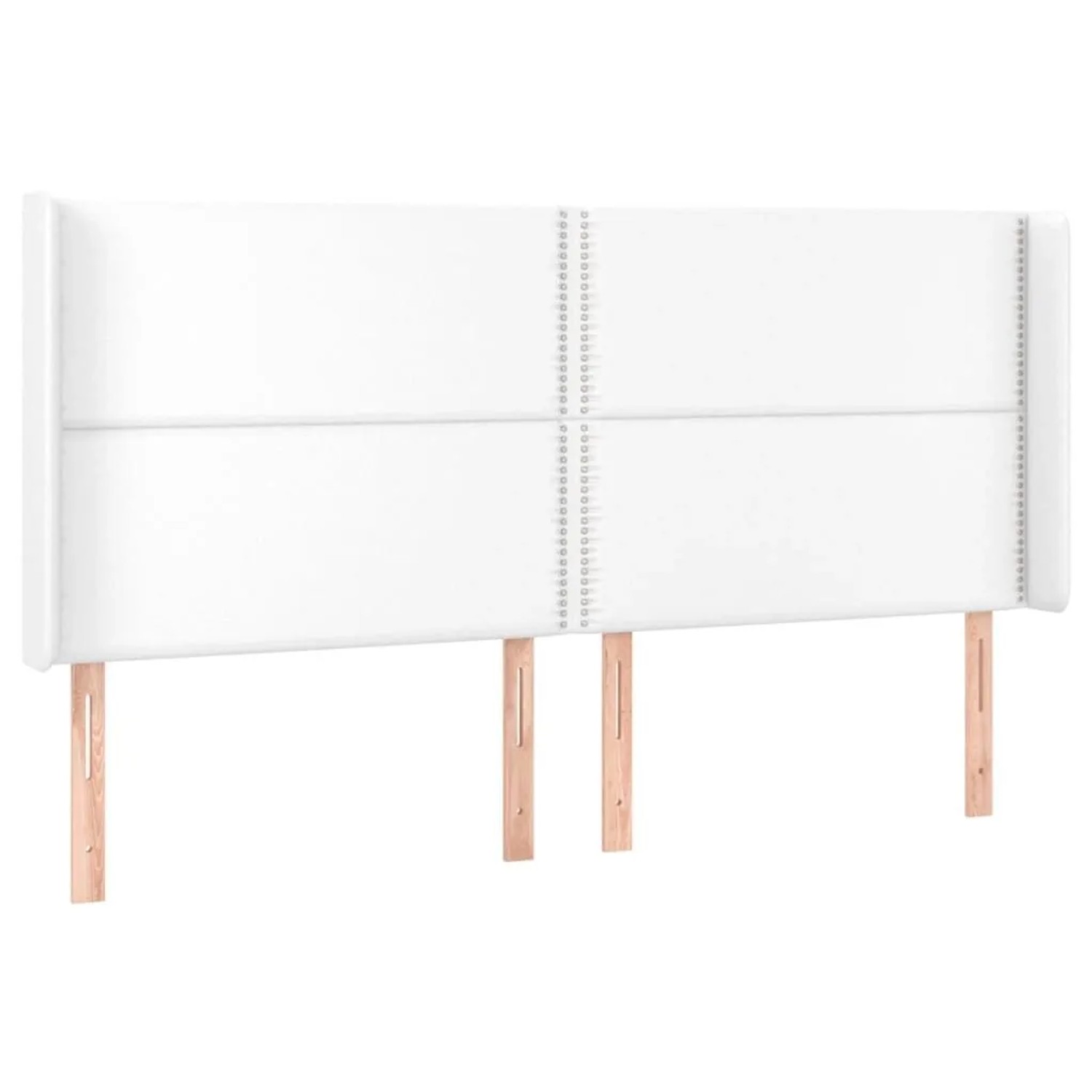 Thumbnail - vidaXL Kopfteil mit Ohren Weiß 203x16x118/128 cm Kunstleder 3119549