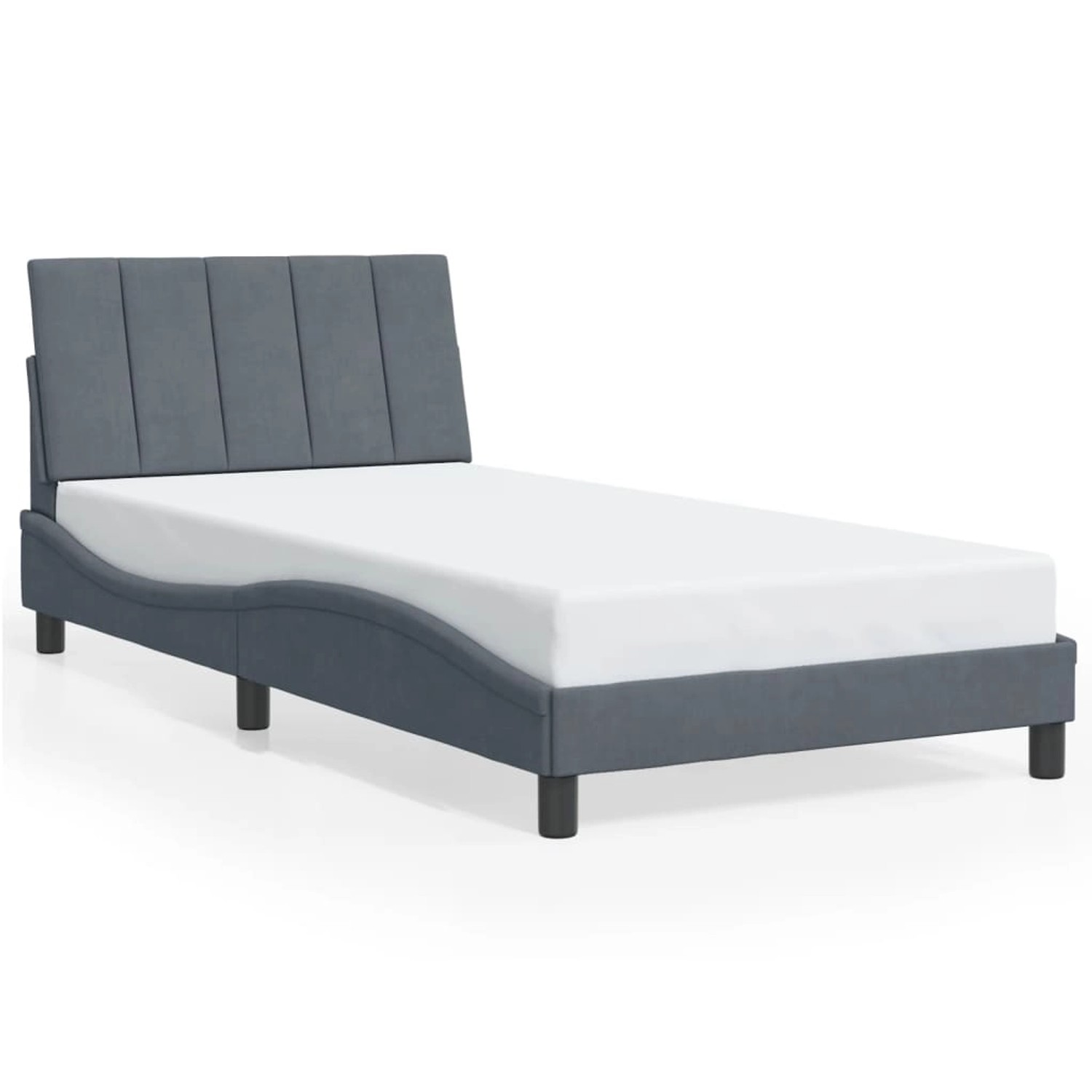 vidaXL Bettgestell ohne Matratze Hanko Dunkelgrau 100x200 cm Samt 3207832 günstig online kaufen