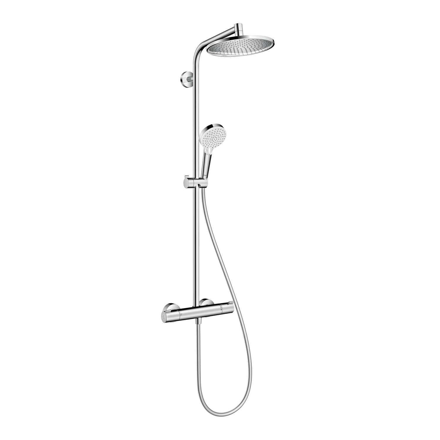 Hansgrohe Duschsystem Crometta S Showerpipe 240 Chrom/Weiß mit Thermostat