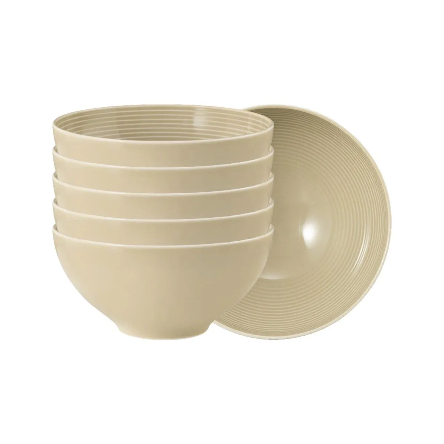 Seltmann Weiden Beat Color Glaze Müslischale 15,7 cm 6er Set Sandbeige