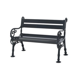 PROREGAL Gartenbank Curacao 2-Sitzer Anthrazit HxBxT 85x115x60cm Witterungs- & UV-beständiger Kunststoff Sitzbank