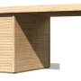 Karibu Holz-Gartenhaus Boras mit Flachdach und Anbau, unbehandelt.