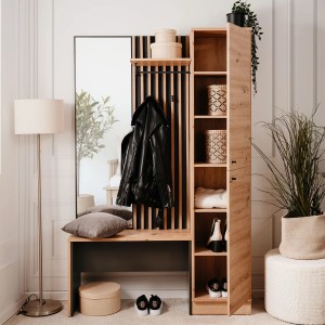 Homestyle4u Garderobe Industrial Flurgarderobe Sitzbank Garderobenpaneel
