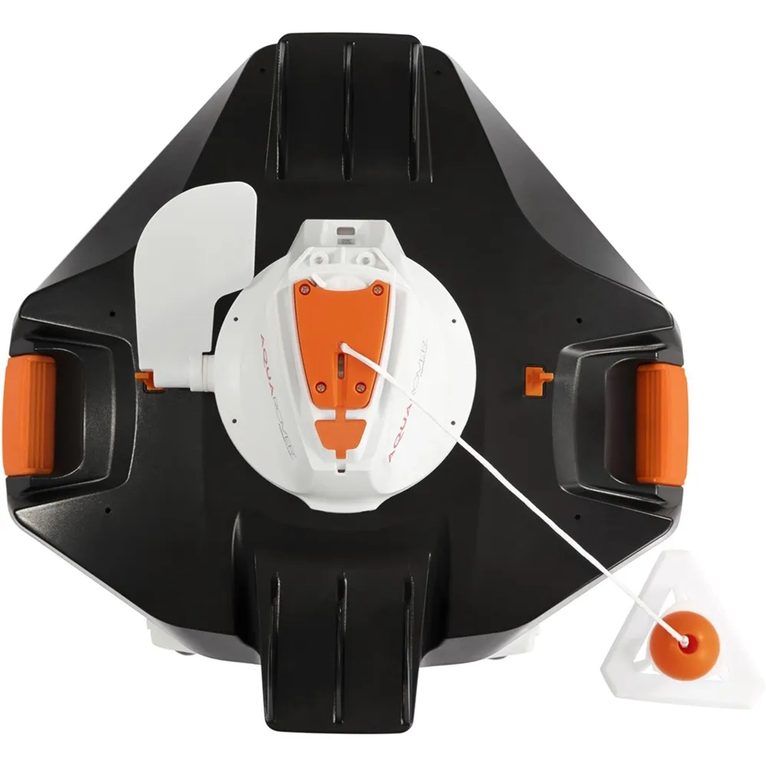 Flowclear Aquarover Poolroboter in Schwarz/Weiß/Orange, automatische Poolreinigung.