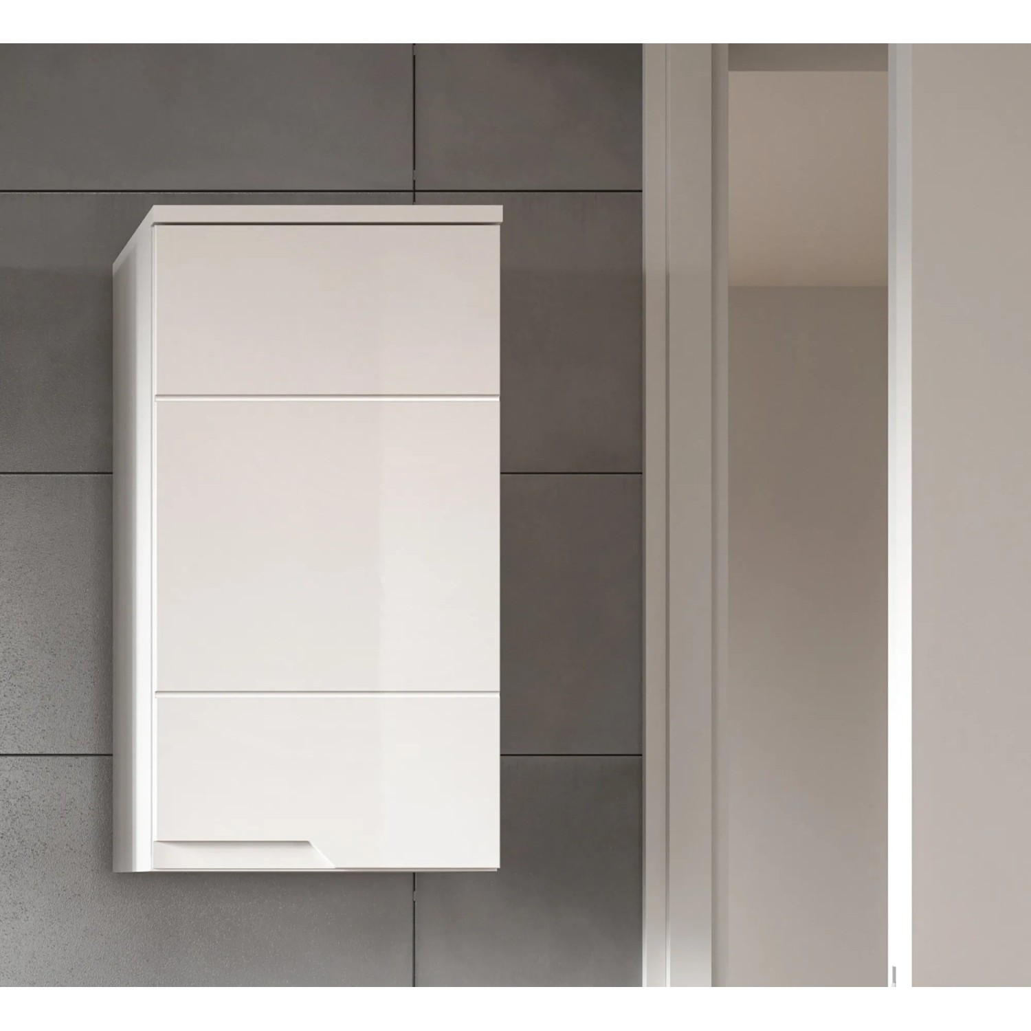 Hängeschrank Solero in Weiß Hochglanz, 73x38x27 cm, für Bad und Hauswirtschaftsraum.