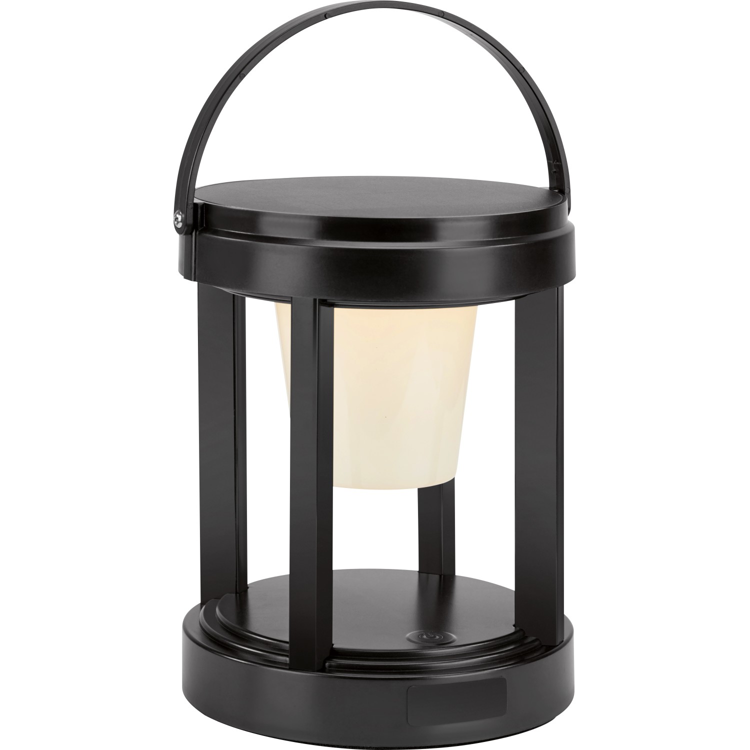 Solar-LED-Laterne Schwarz Rund Ø 13 cm x 18 cm