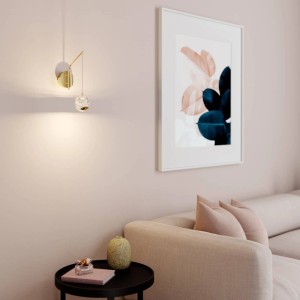Moderne Lucande LED Wandleuchte Hayley transparent aus Glas für Wohnzimmer.