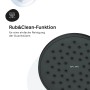 Detailaufnahme der schwarzen AM.PM Regendusche mit Rub & Clean Funktion.