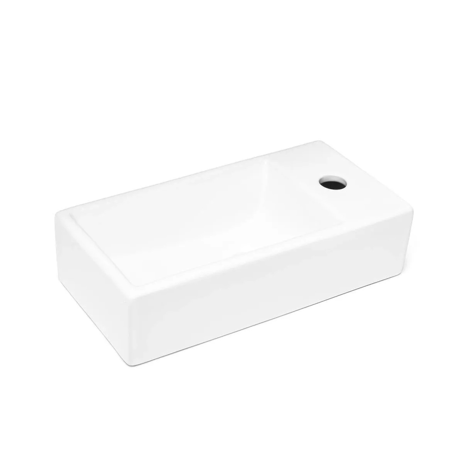 Swiss Aqua Technologies Handwaschbecken mit Wandhängend Hahnloch Rechts 40,5x20,5CM Weiß
