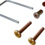 Montageset mit goldfarbenen Schrauben, Muttern, Unterlegscheiben und zwei Inbusschlüsseln für Sitzgruppe Gracefield.