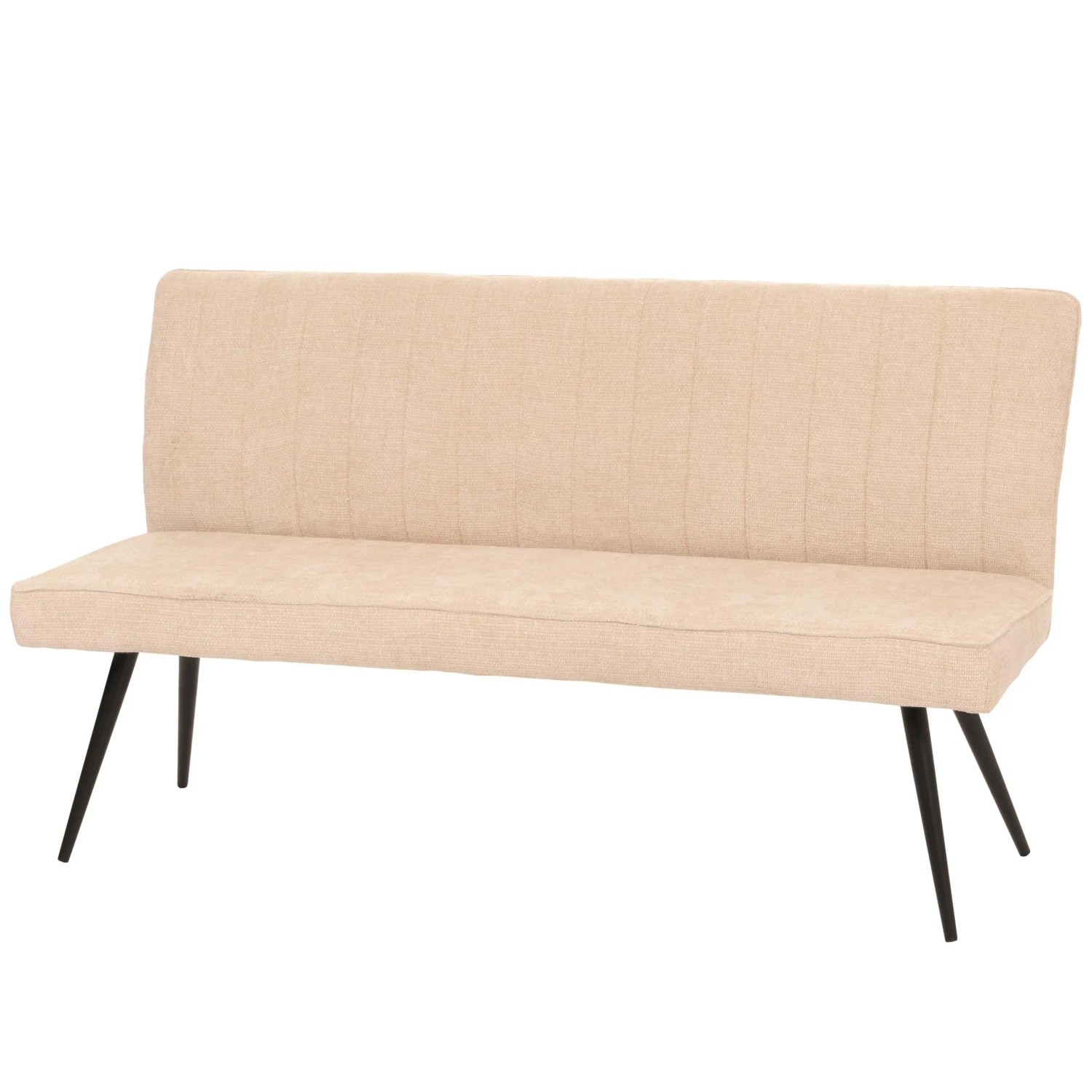 MCW Sitzbank K16 Rückenlehne Stoff/Textil Chenille Metall 160cm Creme-Beige