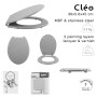 MSV WC-Sitz Cleo, beige, MDF, mit Edelstahlscharnieren, 45x37x5,6 cm.