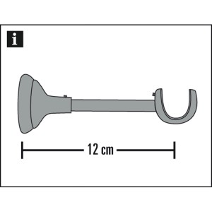 Gardinia Träger Windsor Rustikal, offen, Bronze, 12 cm für 25 mm Stangen.