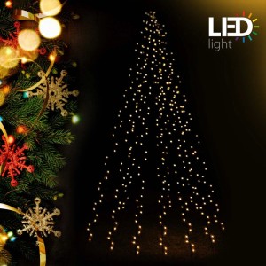 Toboli Christbaumbeleuchtung mit 192 LEDs, 6x2m Lichterkette für den Weihnachtsbaum.