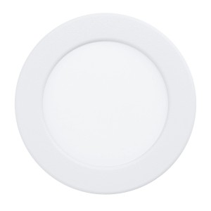 Runde, weiße EGLO LED Einbauleuchte Ø11cm mit CCT-Lichtfarbwechsel und IP44 Schutz für Feuchträume.