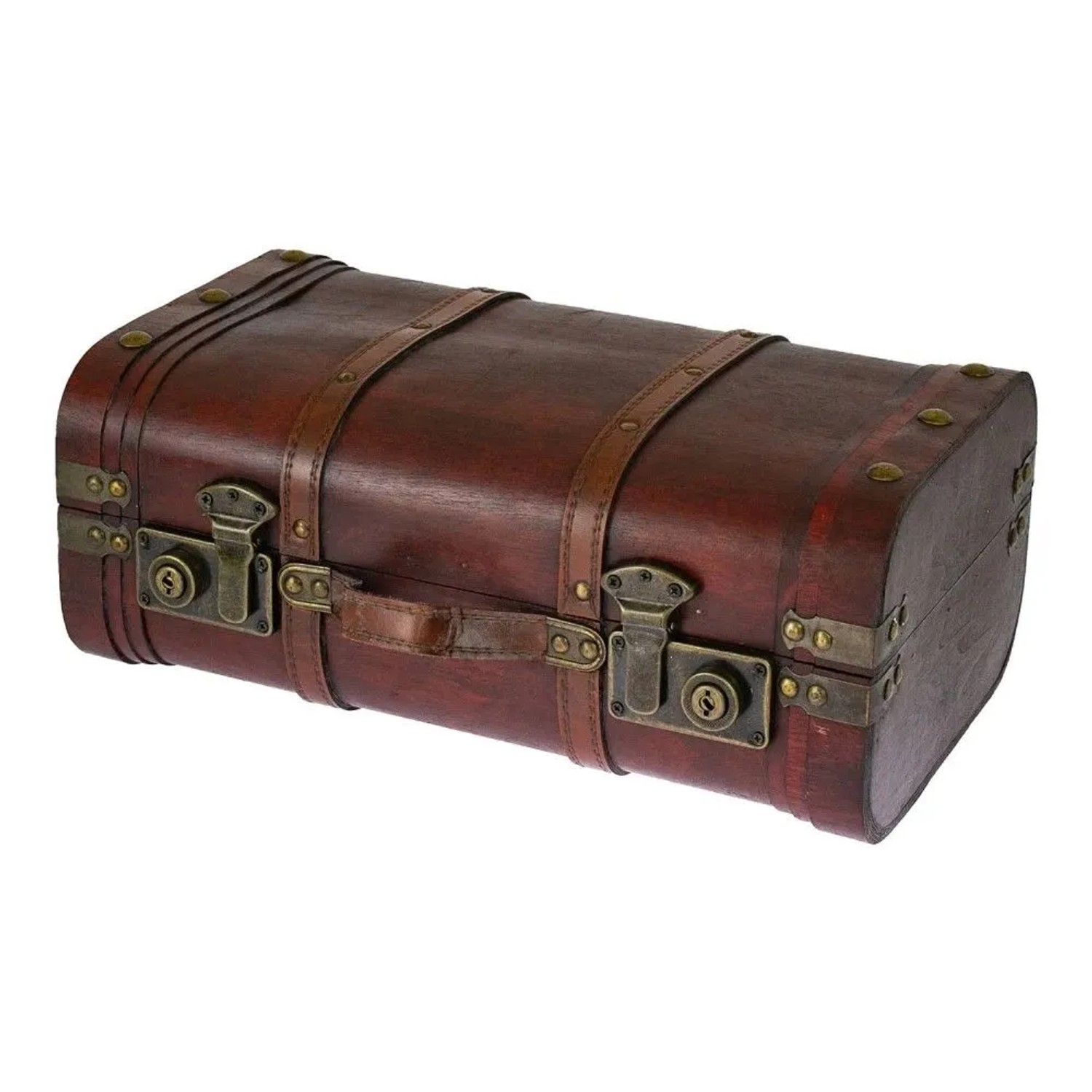 HMF 6412-140 Schatztruhe Schatzkiste Holztruhe Vintage Koffer 40 x 23 x 16 cm Peru