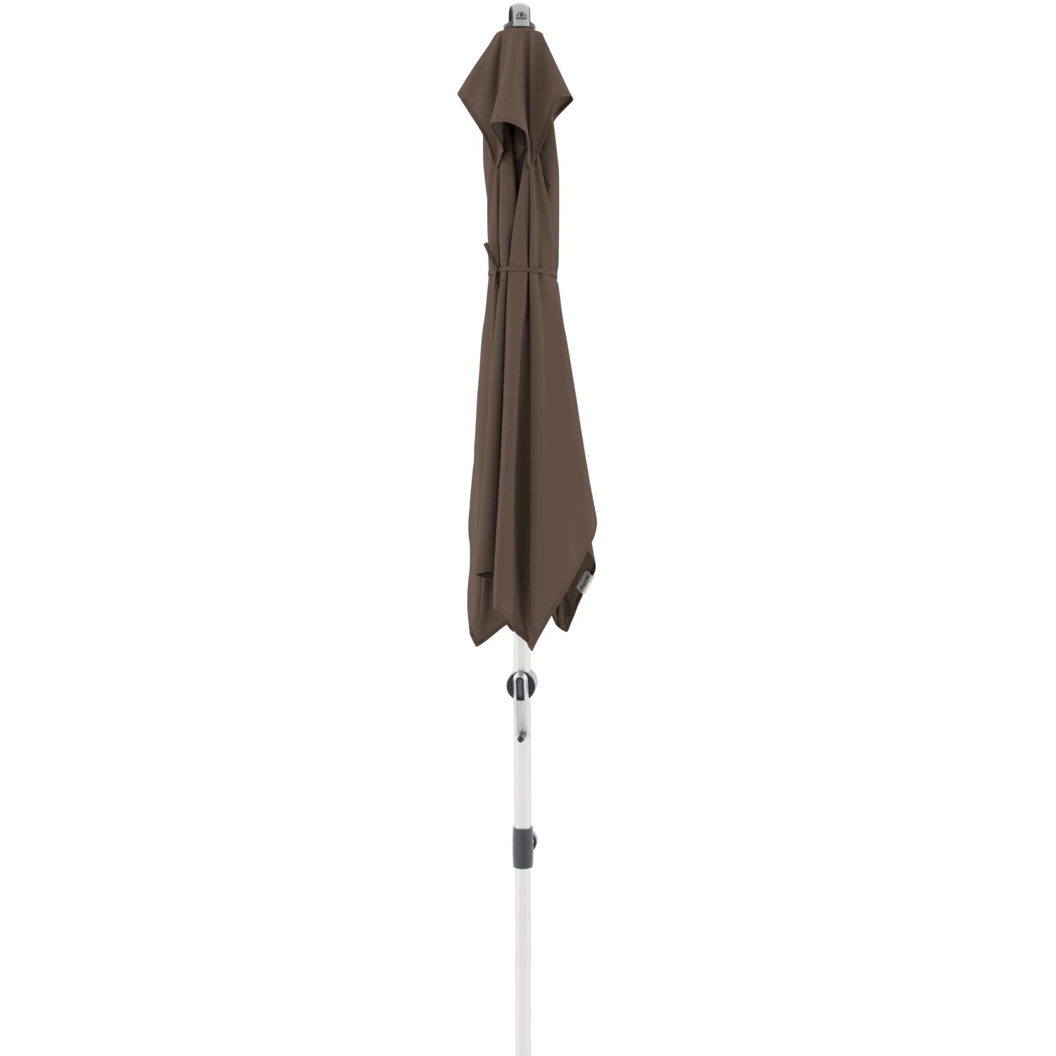 Doppler Marktschirm Expert, 220x140 cm, Greige, mit Knickfunktion. Geschlossen dargestellt.