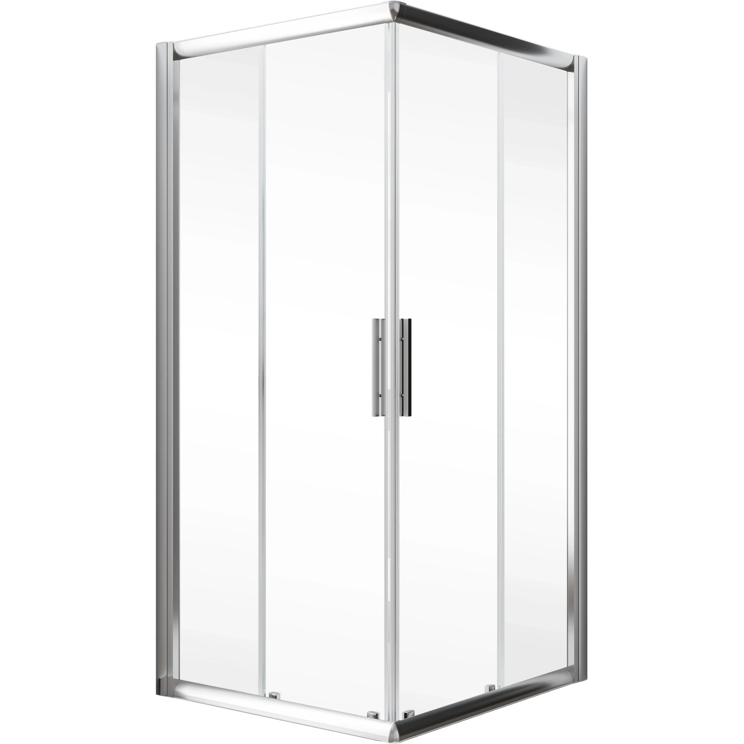 Schulte Eckeinstieg 90x80cm, Kristall/Trend Chromoptik, klare Glas Duschkabine.