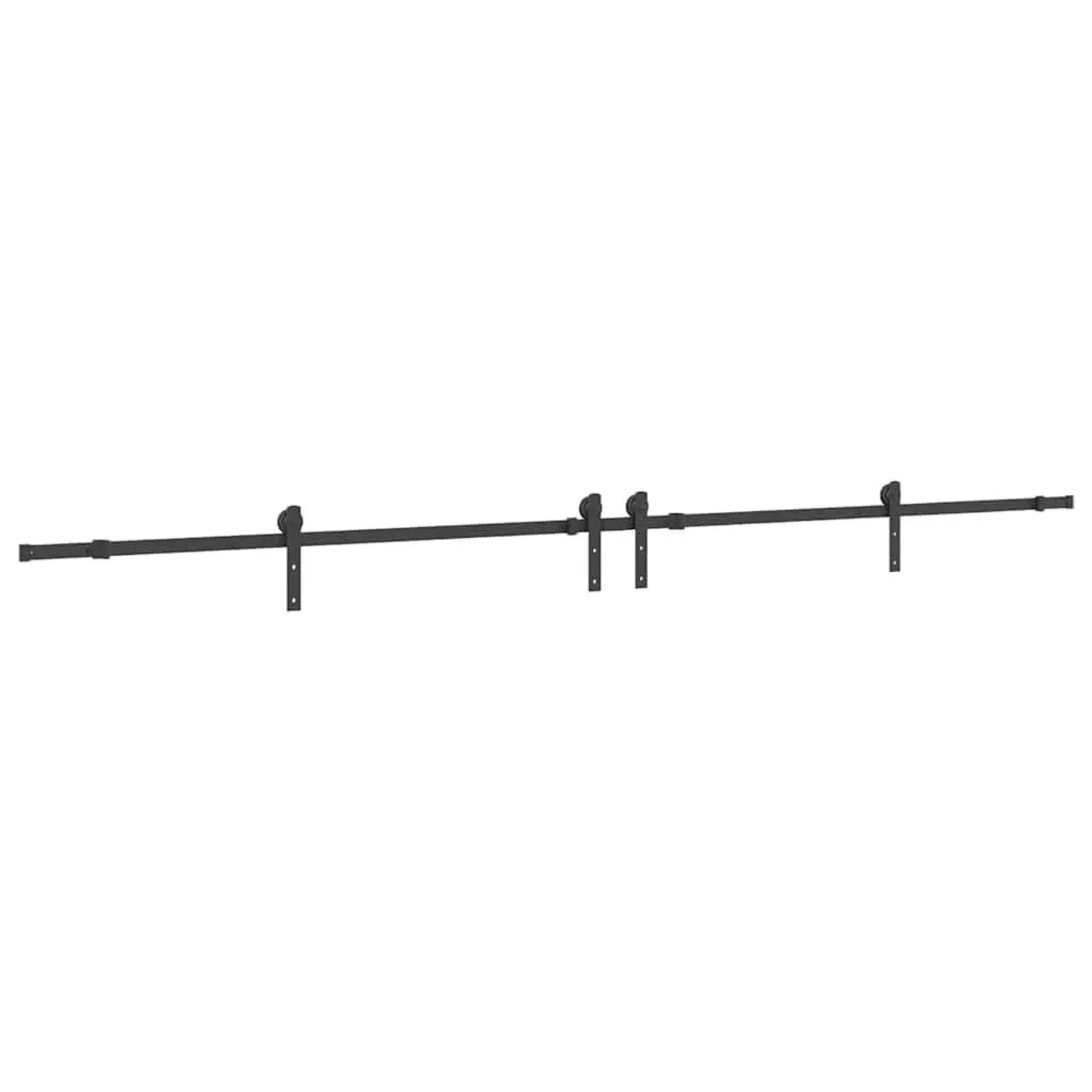 vidaXL Schiebetürbeschlag-Set 366 cm Stahl Schwarz 3295777