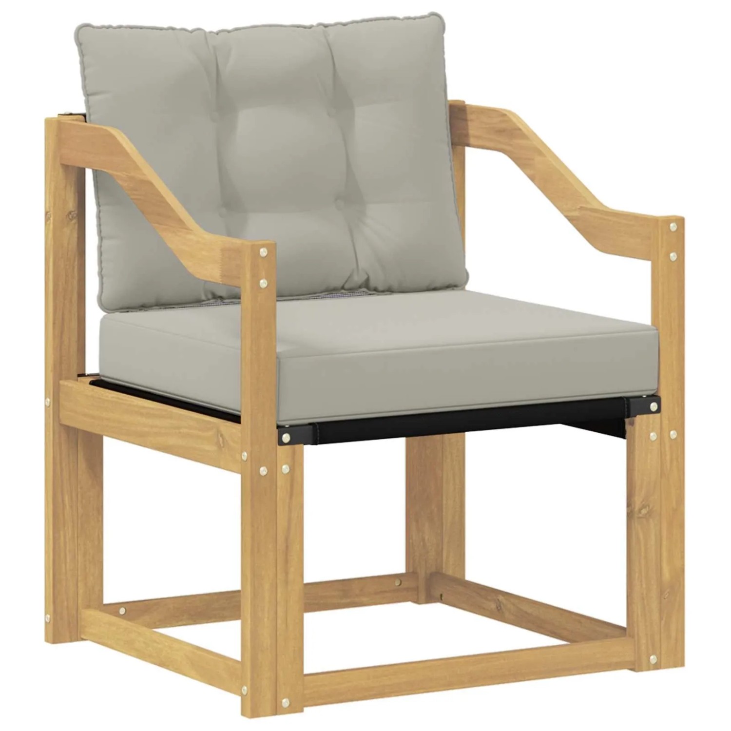 vidaXL Outdoor-Sofa Massivholz Akazie Weiß und Hellgrau 3439049