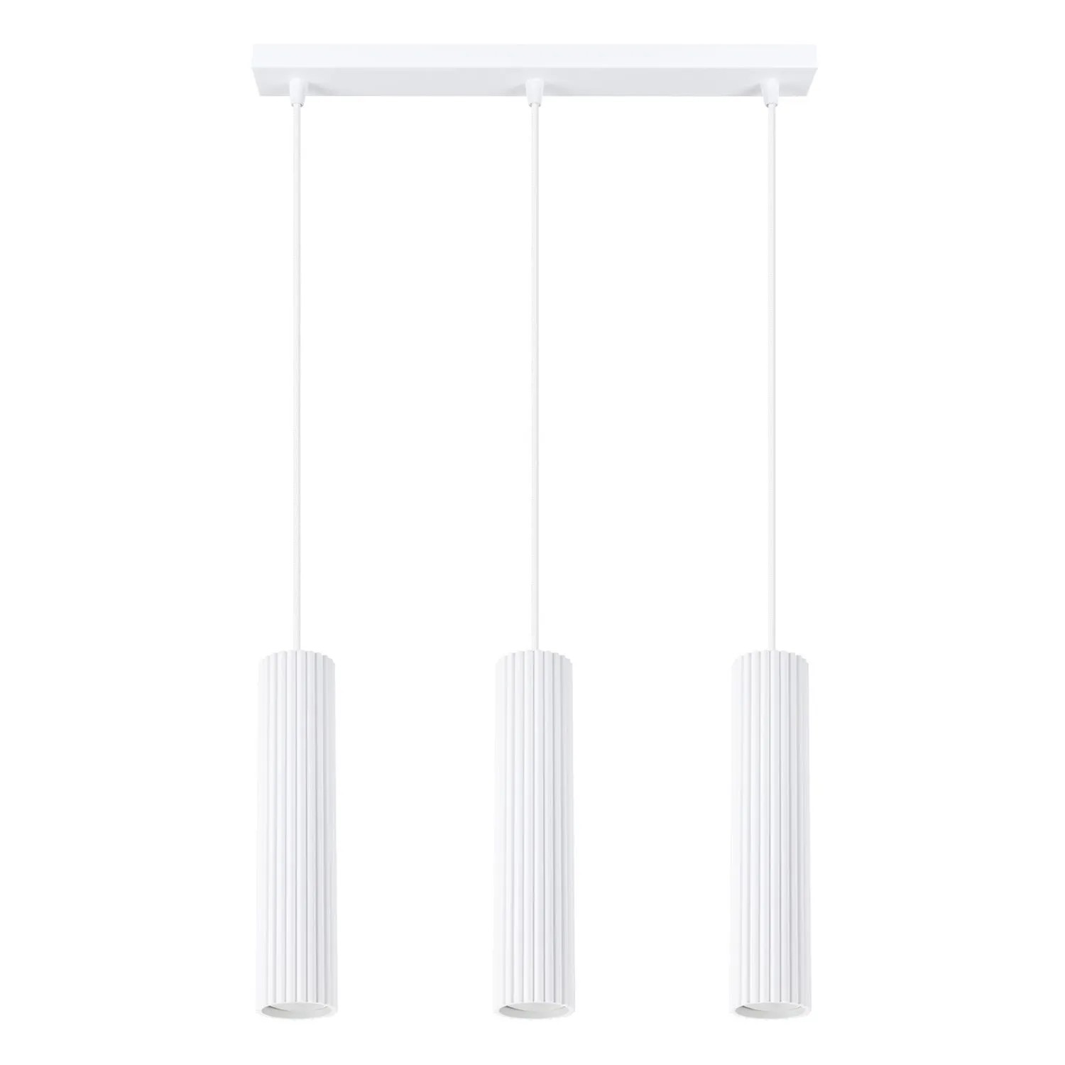 Licht-Erlebnisse Pendelleuchte Weiß 3-Flammig 45 CM Breit Höhenverstellbar GU10 Aus Aluminium Modern