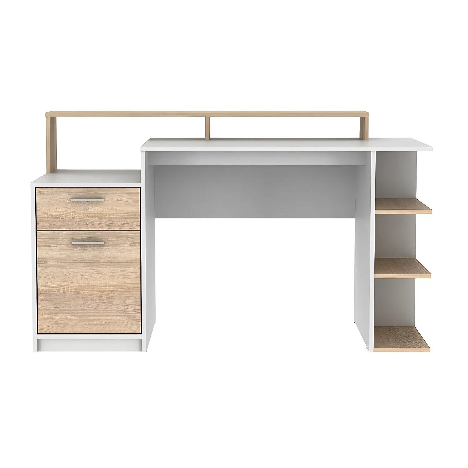 Vente-unique Schreibtisch Zacharie Naturfarben Hell  Weiß 138 cm