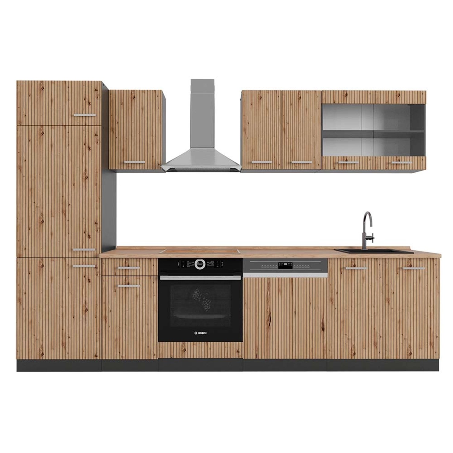 Vicco R-Line Küchenzeile Artisan Eiche/Anthrazit 300 cm AP Eiche günstig online kaufen