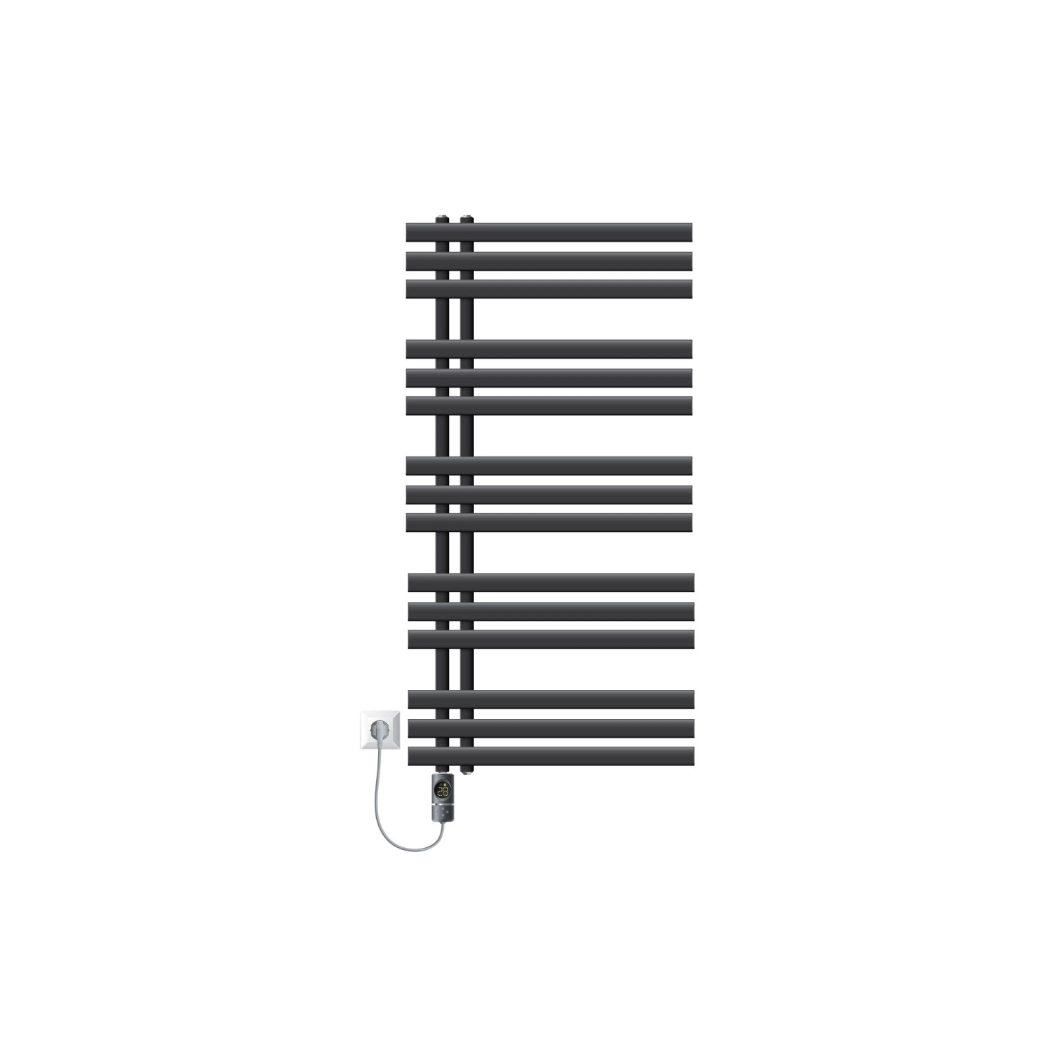 LuxeBath Badheizkörper Iron EM 600x1200mm Anthrazit Heizstab 900W Digital günstig online kaufen