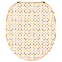 Banjado WC-Sitz aus Bambus mit bunten Punkten. Toilettendeckel für Standard WC-Becken.
