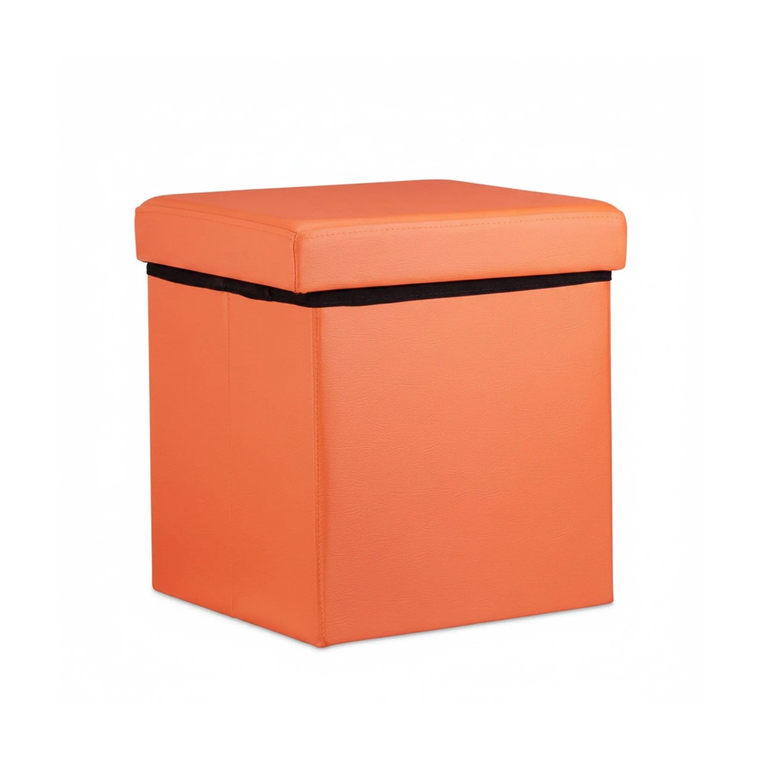Relaxdays Sitzhocker Kunstleder Orange Faltbar 38 cm x 38 cm x 38 cm 2,5 kg