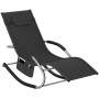 Tectake Gartenliege Taya Ergonomisch Mit Komfort Schwingbewegung Geschwungene Armlehnen Mit Schaumstoffpolsterung Pro Stück 142 x 62 x 92 cm Schwarz