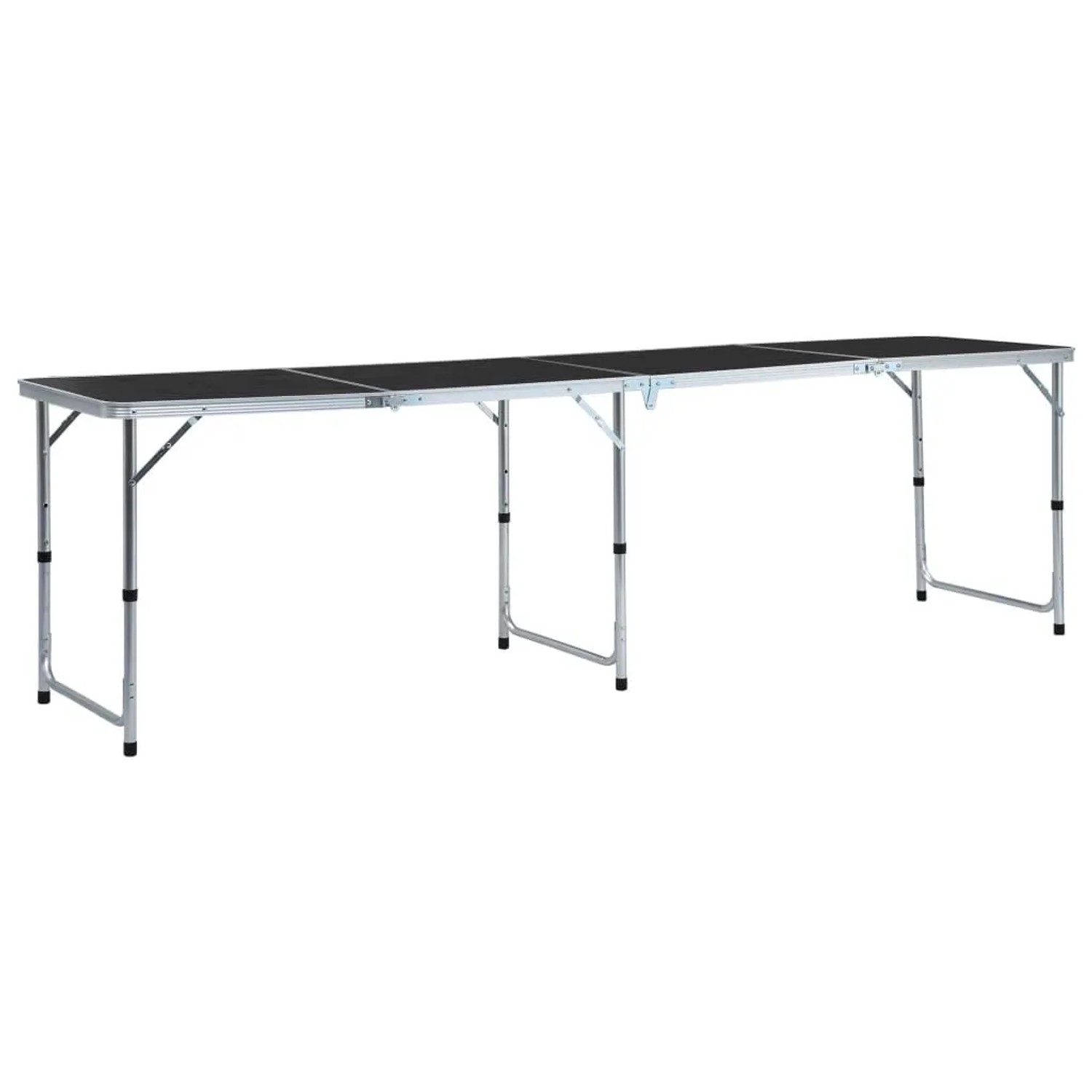 vidaXL Klappbarer Campingtisch Grau Aluminium 240 x 60 cm 48177