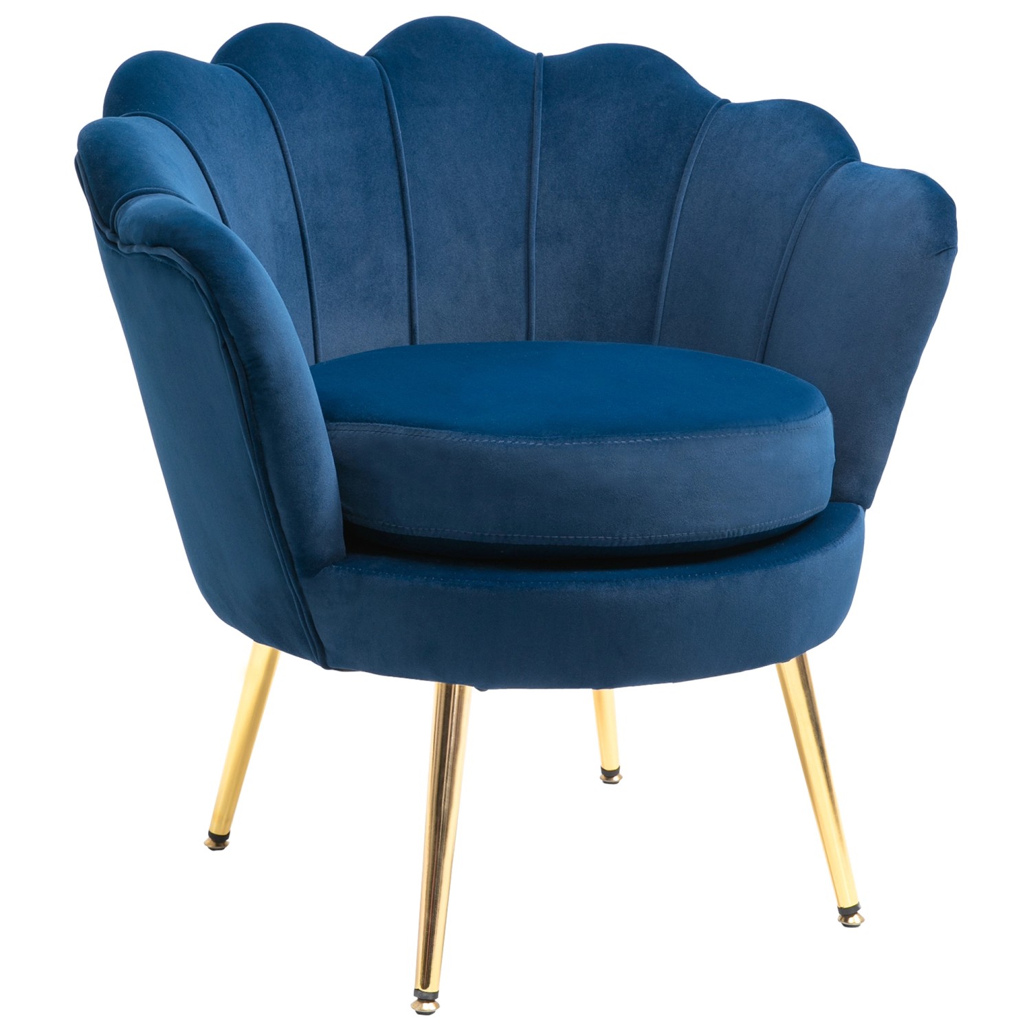 HOMCOM Sessel Polstersessel mit Samtoptik für Wohnzimmer Blau günstig online kaufen