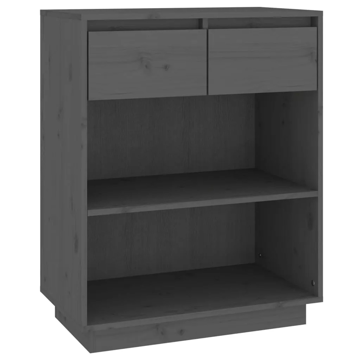 vidaXL Beistellschrank Grau 60x34x75 cm Massivholz Kiefer 813836