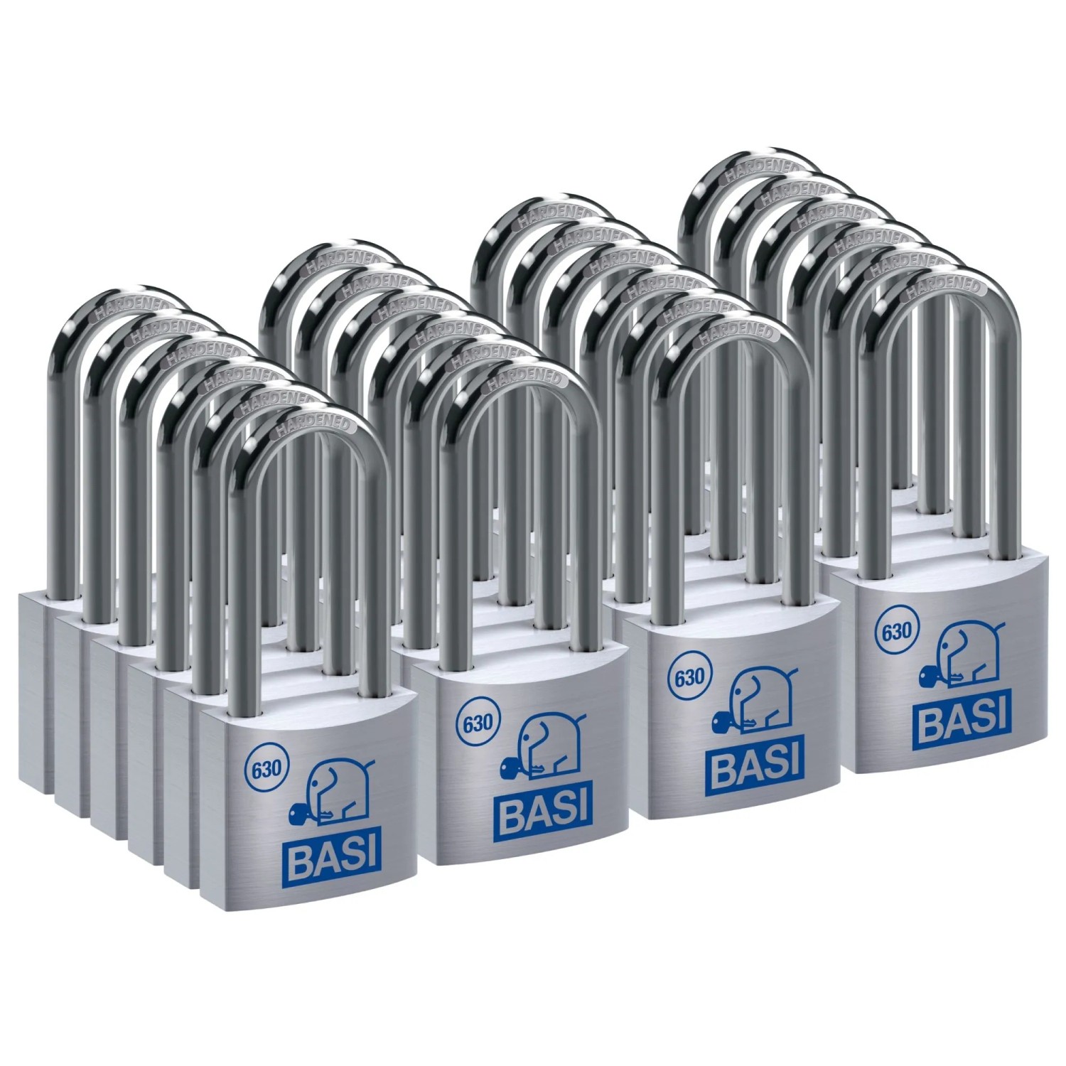 Basi - Vorhangschloss - SET - 24x VHS 630H - 30 mm - Gleichschließend - Bügelhöhe - 40 mm - inkl. 2 Schlüssel pro Schloss - Aluminiumgehäuse