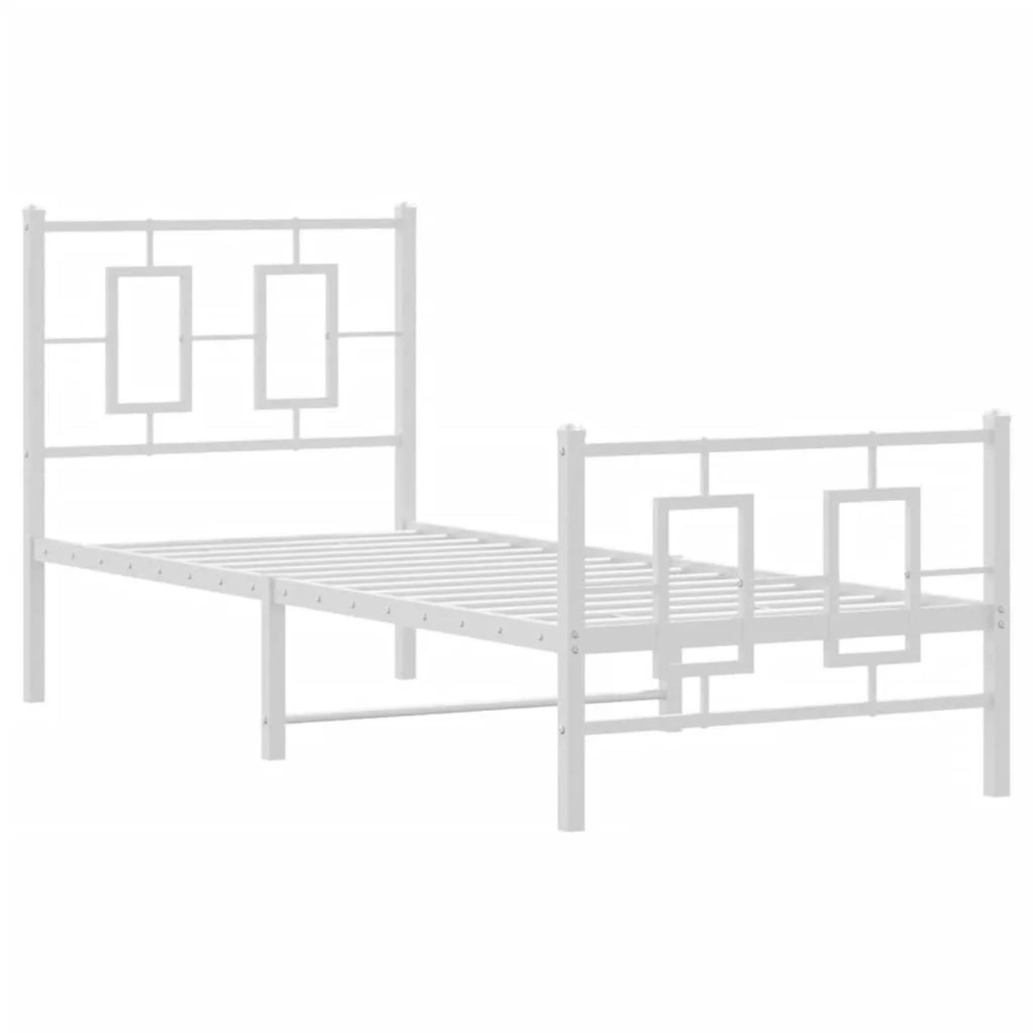 vidaXL Bettgestell mit Kopfteil und Fußteil Metall Weiß 80x200 cm 374299 günstig online kaufen