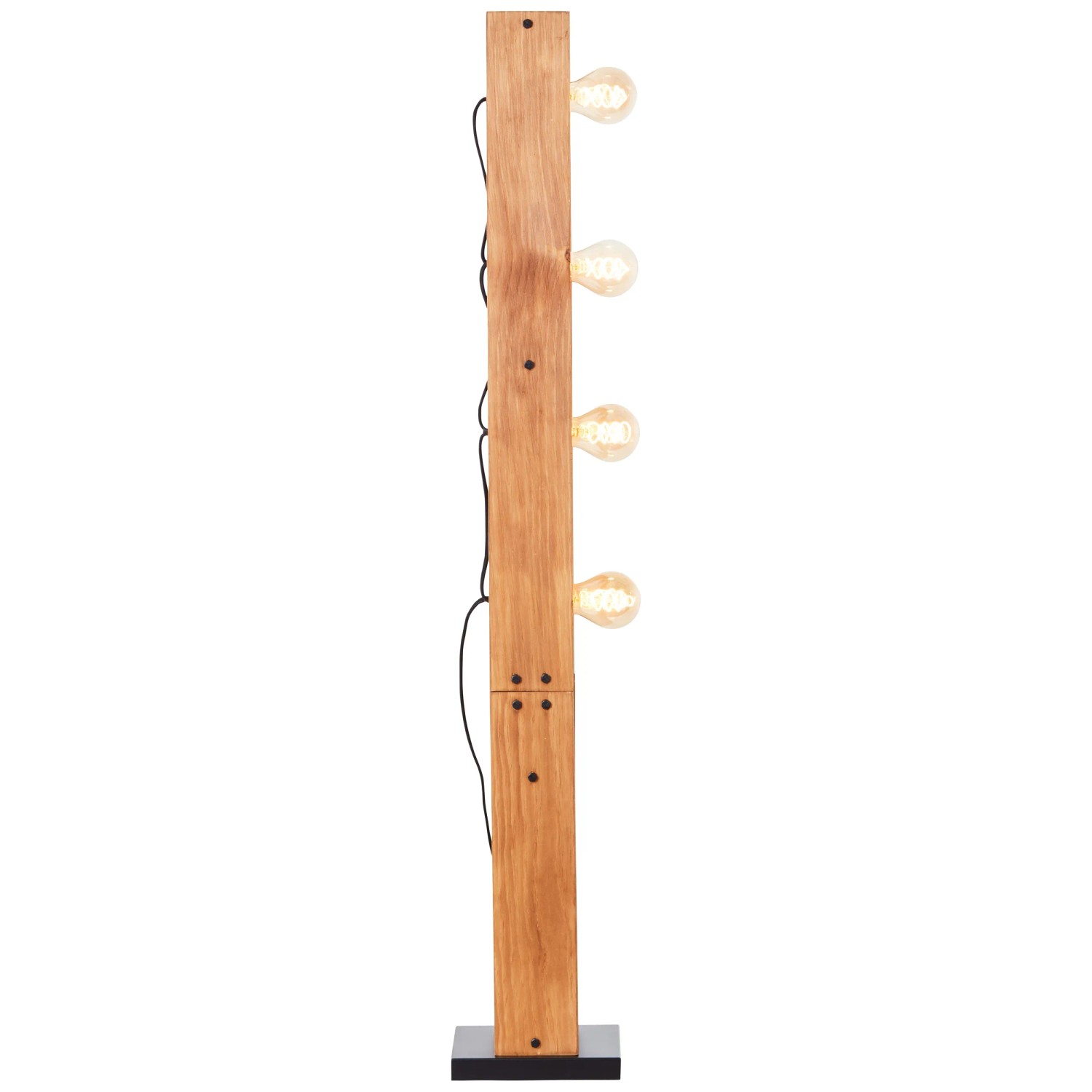 Schwarze Brilliant Calandra Design-Stehlampe aus Holz, 125 cm hoch mit 4 Leuchten.