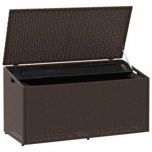 vidaXL Garten-Auflagenbox Braun 110x50x58 cm Poly Rattan 4104070