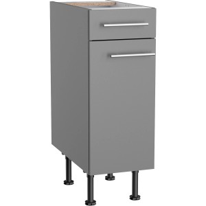 Optifit Unterschrank Mats825, 30 cm, Basaltgrau mit Schublade und Tür.