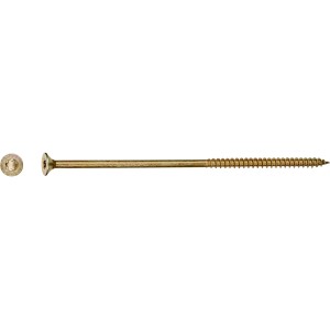 Gelb verzinkte LUX Spanplattenschraube, Senkkopf, TX-Antrieb, Ø 6 x 160 mm, mit Teilgewinde.