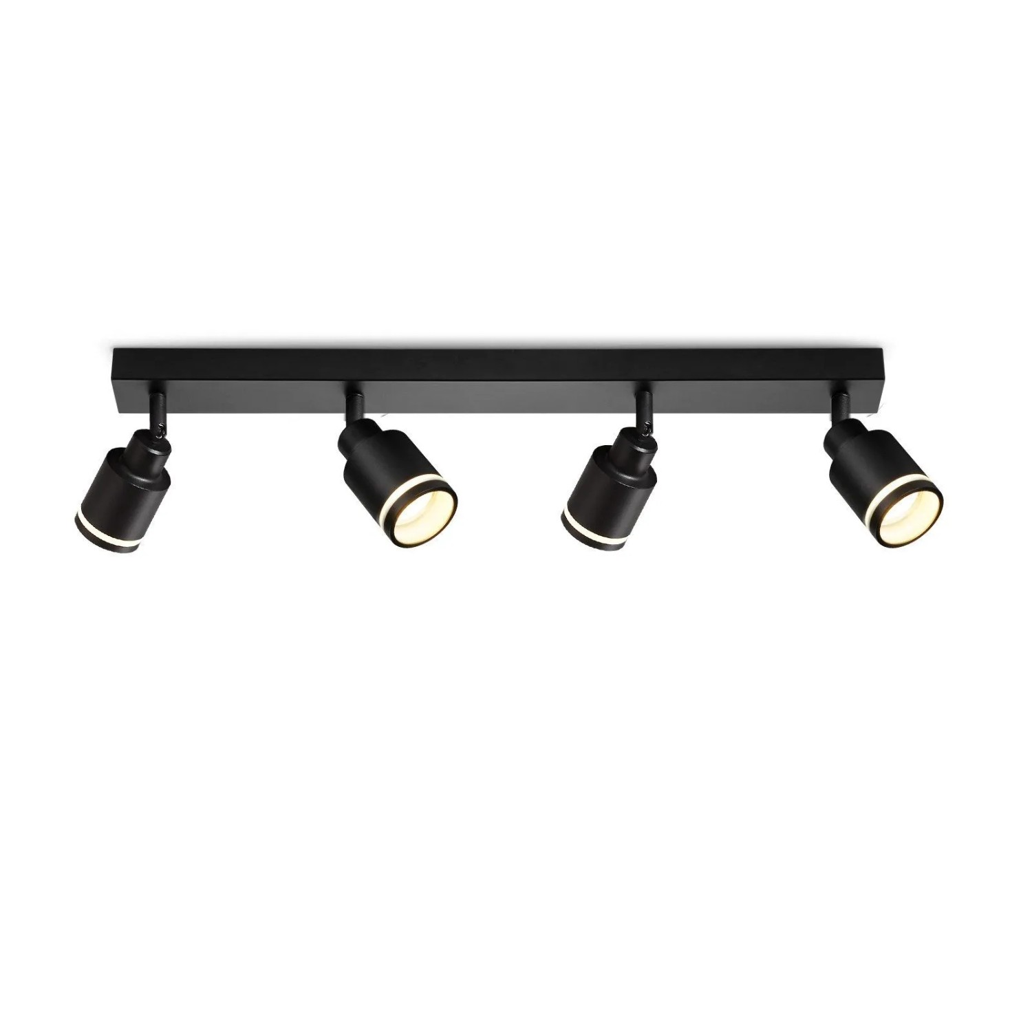 ZMH Modern Deckenstrahler 4-flammig Schwenkbar Schwarz Metall GU10 ohne Leuchtmittel