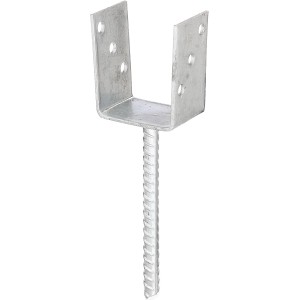 U-Pfostenträger feuerverzinkt mit Beton-Anker zum Einbetonieren.