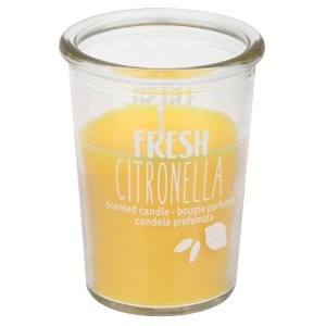 Steinhart Duftkerze Citronella im Glas, gelbes Wachs, ca. 6,8x8,9cm. Für eine angenehme Atmosphäre.