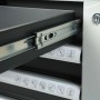 Detailaufnahme: Schublade mit Auszugsschienen des Mephisto XXL Werkzeugwagens.